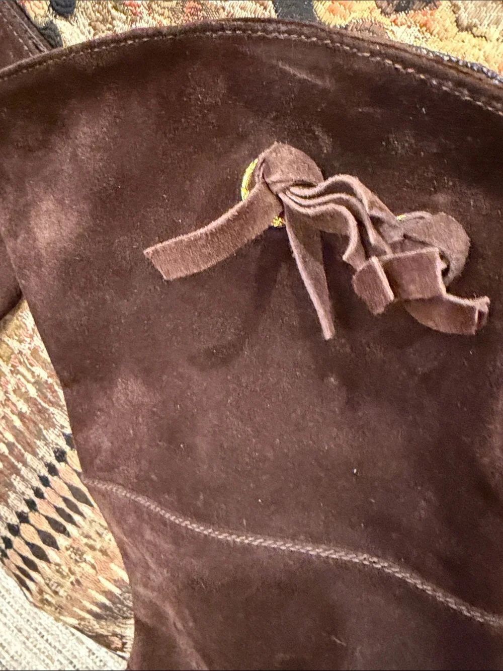 Chanel Women's Tall Suede Boots in Dark Brown Size 40